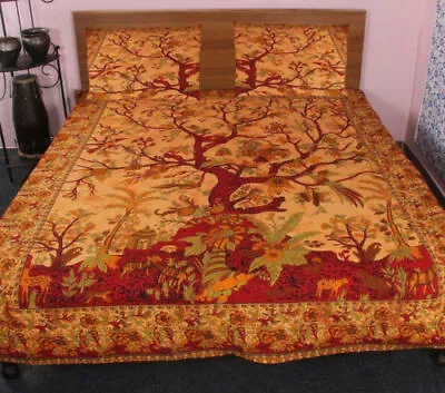 £32.39 • Buy Indian Quilt Duvet Cover Boho Bedding Set Cotton Queen Twin Doona Tree Mandala