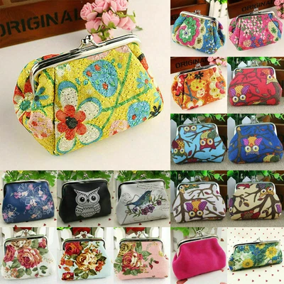 £2.03 • Buy Women's Retro Coin Wallet Keys Card Holder Bags Floral Small Mini Purse Handbag-