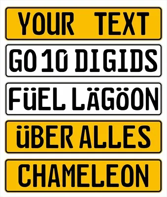 Pair Of German Number Plate Replica Show Any Text Or Name Plates • £22.99