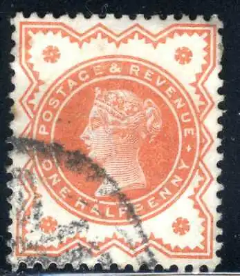 1887 Britain Queen Victoria Jubilee Issue 1/2 Penny Stamp Sc#111 A54 Used Inv#gb • $3.73