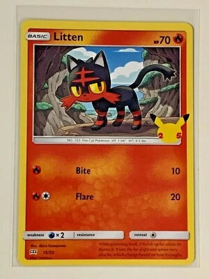 $0.99 • Buy 2021 Pokemon 25th Anniversary Mcdonalds Promo 15/25 LITTEN Non Holo