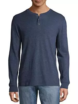 Mens Long Sleeve Thermal Henley Navy Blue Small 34/36 NEW New  • $20.99