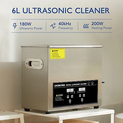 6L Ultrasonic Cleaning Machine With Heater Timer 180W Jewelry & Glasses Cleaner • $99.99