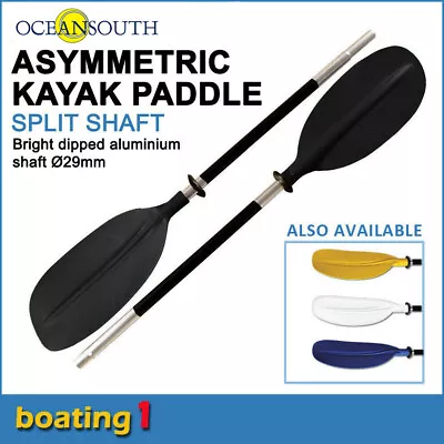 Premium 2.17m Black Aluminium Asymmetric Kayak Paddle Canoe (Split Shaft) • $23