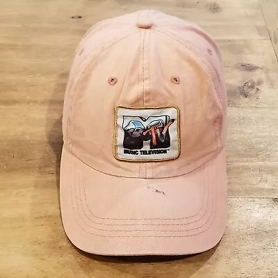 MTV Hat Cap Strap Back Pink Patch One Size Cotton Casual Dad Adjustable • $10.46