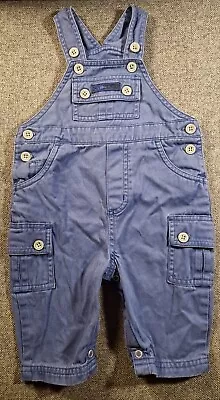 Next Baby Boy Vintage Dungarees 3-6 Months Blue Retro Style Overalls (319)  • £7