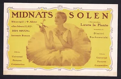 MIDNIGHT SUN Vintage Movie Program Laura La Plante 1926 Silent Film Ballet • $14.99