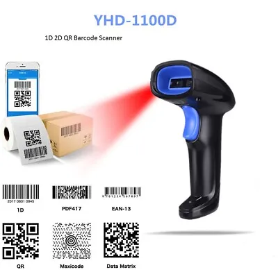 Handheld 1D 2D QR Barcode Scanner Bar Code Reader USB Wired For Inventory POS • $25.99
