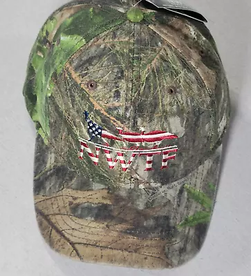 NWTF Patriotic Flag Design Mossy Oak Snapback Camo Hunting Cap Trucker Hat • $11.99