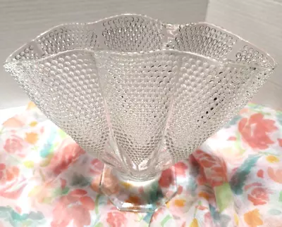 Vintage  THOUSAND  EYES Dewdrop Hobnail Vase Clear Glass  By L.E.SMITH CO  8.5 T • $34.95