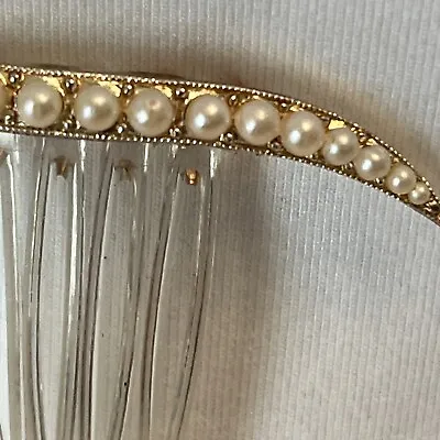 Vintage Hair Comb Faux Pearl Bridal Jewelry Dainty Feminine • $11.97