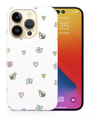 Case Cover For Apple Iphone|cute Bee Flower Hearts Pattern • $13.95