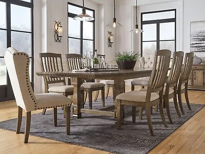 9 Piece Traditional Rustic Extendable Dining Table & Chairs Set Furniture IC0X • $2345.87
