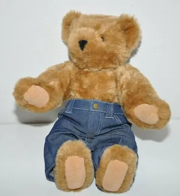 The VERMONT TEDDY BEAR Company Jointed Brown Bear In Jeans 16  • $12