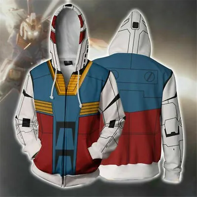 $24.99 • Buy Mobile Suit Gundam Anime Hoodie Sweatshirt Hooded Coat Casual Jacket Costume ZG