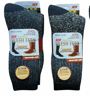 3 Pair Merino Wool Mens Thick Heavy Duty Wool Blend Hiking Boot Socks WinterWarm • £9.99
