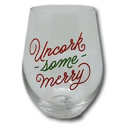 Hallmark Christmas Stemless Wine Glass VIP Event 2022 Uncork Some Merry Holiday • $16