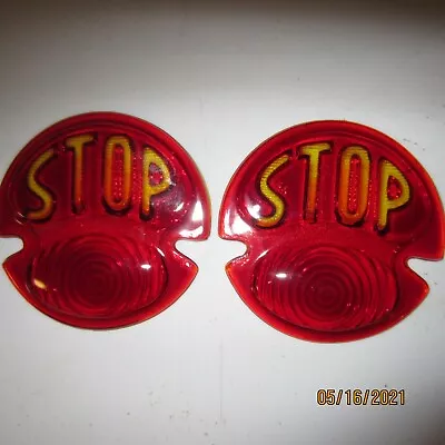 1928-31 Model A Glass Tail Light Lenses With STOP Script New One Pair. • $23.95