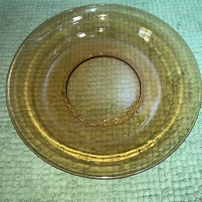 Vintage Duralex Vereco France Amber Glass Shallow Serving Bowl Dish 11  • $23.99