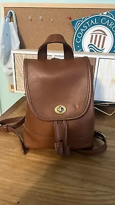 Coach Vintage Mini British Tan Leather Daypack Backpack 9960 Retro Beauty • $165