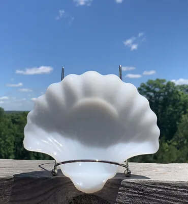 Sea Shell Shaped Milk Glass Candy Serving Dish 6.25” X 7” • $11.99