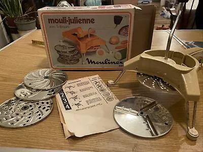 Moulinex 445 Mouli-Julienne 5 Disc Slicer Shredder Grater France TAN Vintage 70s • $34.99