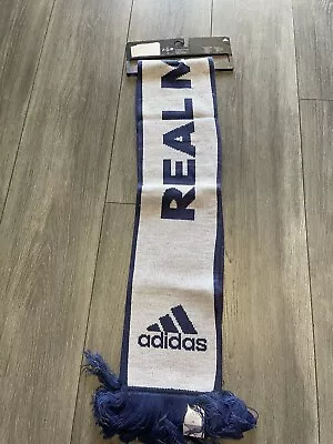 Official Real Madrid Scarf Home Soccer Winter Thick/Top Quality Adidas 58inX6in • $8