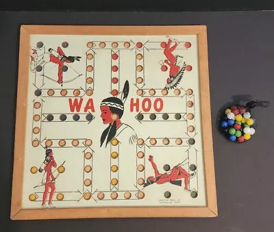 Vintage Wa-Hoo Wahoo Indian Theme Game Board Chess Checkers Texas Creative Ideas • $70