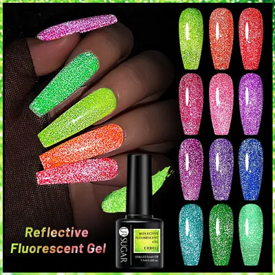 £3.99 • Buy UR SUGAR Reflective Glitter Gel Polish Soak Off Nail Gel Varnish Flashing Effect