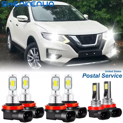 For 2015-2019 Nissan X-Trail - 6X LED Headlight Hi-Lo Beam + Fog Light Bulbs Kit • $33.59