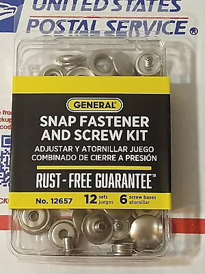 General Tools 12657 Snap Fastener & Screw Kit 12 Sets 6 Screw Bases • $3.32