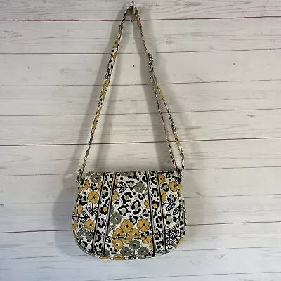 Vera Bradley Go Wild Flap Closure Crossbody Bag Medium Yellow Floral Cheetah • $26