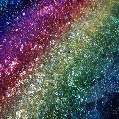 Sequin Fabric Rainbow Striped Mermaid Hologram Metallic Glitter Sewing Craft • $51.41