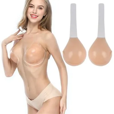 £11.55 • Buy Dress Reusable Conceal Invisible Silicone Sticky Bra Nipple Cover Lift Bra