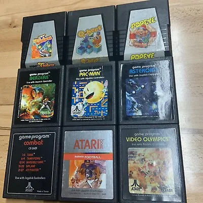 Atari 2600 Game LOT Of 9 ET Pac-Man Q-Bert Popeye Berserk Cobra Tested Pics • $37.49