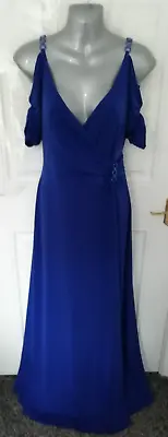 Michaela Louisa 12 Royal Blue Diamante Detail Long Occasion Maxi Dress Lined • £59.99