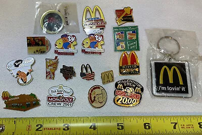 VTG McDonald's Employee Advertising Lapel Hat Tie Vest Pin Lot Of 17 Pins • $32