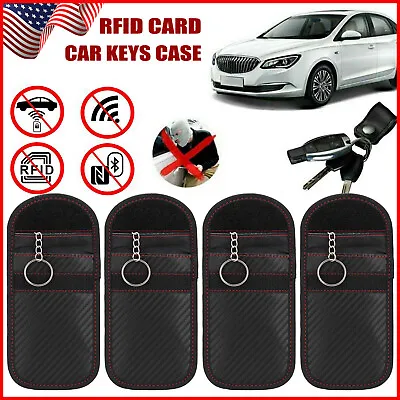 4 X Anti-theft Car Key Fob RFID Signal Blocker Faraday Signal Blocking Pouch Bag • $9.99