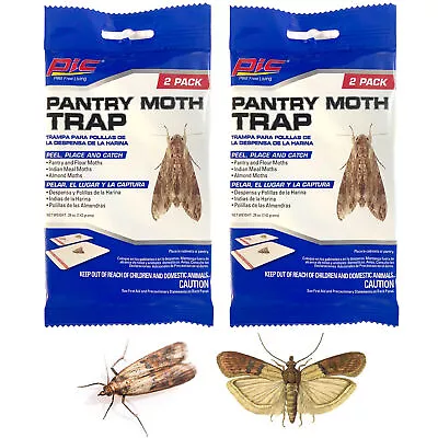 4 Pc Pantry Moth Glue Traps Sticky Boards Catch Food Moths Infestation Cupboard • $10.78