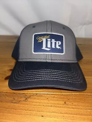 Miller Lite Beer Patch Navy And Gray Snapback Hat Cap • $15