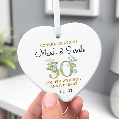 50th Golden Wedding Anniversary Gifts 50 Years Mum Dad Grandparent With Gift Bag • £8.49