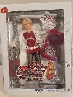 NEW Disney Hannah Montana Holiday Pop Star Singing Doll Collectible 2008 (6B) • $27.99