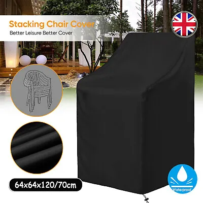 Garden Stackable Chair Cover Waterproof Outdoor Heavy Duty Strong Stacking Seat • £9.50