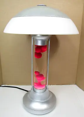 Vtg RARE Lava World Lite Table Lamp Red Ball Liquid Atomic UFO Saucer Shade Dome • $329.97