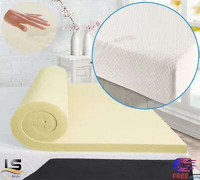Memory Foam Mattress Toppers Orthopedic & Pillow All Sizes & Depths Available • £39.90