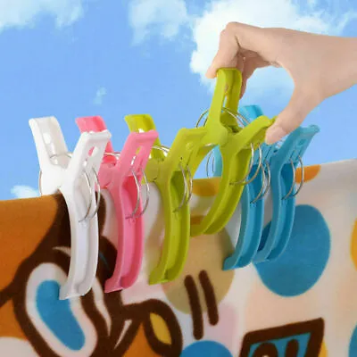 £3.99 • Buy 10x Large Plastic Towel Clips Pegs Quilt Clothes Pins Sun Lounger Sunbed Laundry