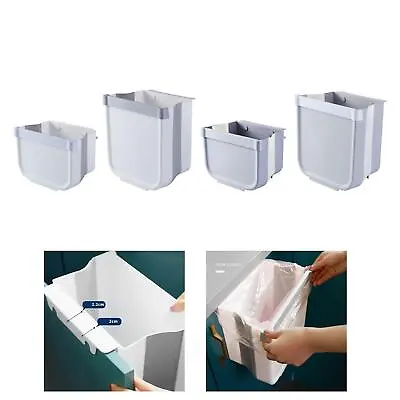 Folding Wall Mounted Trash Can Hanging Waste Bin Small Recycle Rubbish Bin For • £9.37