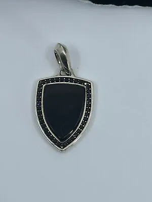 925 Silver DAVlD YURMAN Shield Amulet With Black Onyx & Pave Black Diamonds • $310