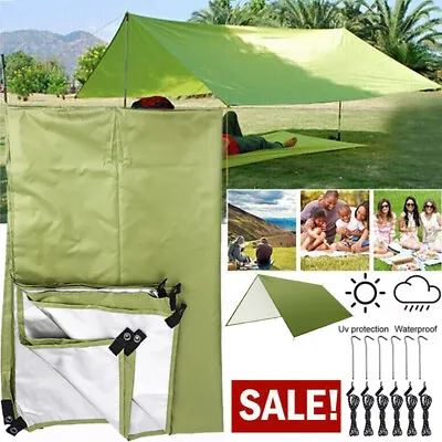 Awning Tarp Waterproof Camping Tent Ultralight Canopy Beach Sunshade Shelter UK • £17.98