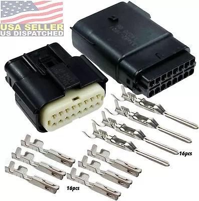 Molex 16 Pin Wire Connector Harley BLACK Waterproof Sealed Kit MX150™ • $18.99